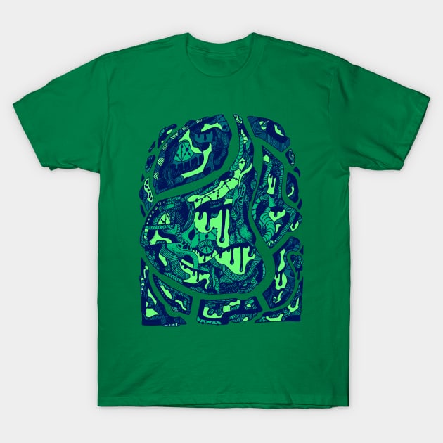 Ngreen Abstract Wave of Thoughts No 3 T-Shirt by kenallouis